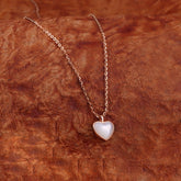 Mother Of Pearl Heart Pendant With Chain